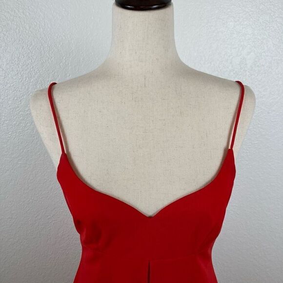 Vintage Y2K NIKI by Niki Livas Red Tulip Dress Womens S Hi-low Spaghetti Strap - Picture 3 of 9